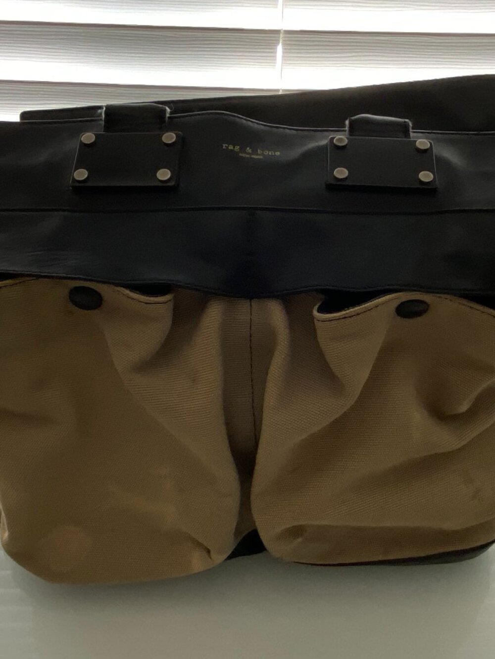 Rag & Bone Canvas & Leather Pilot Satchel Purse Bag